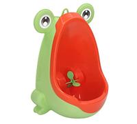 Potty Training Urinal for Boys, Cute Frog Standing Wall Mounted Urinal with Aiming Target and Suction Cup, Bathroom Toilet Pee Trainer for Kids Toddlers Children Boy (Yellow)