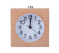 POTUBI Digital alarm clock,Wooden Analog Alarm Clock, Wood Body Non-Ticking Quiet Silent with Night Light Snooze Function Battery Operated for Tabletop Bedroom Bedside Heavy Sleepers (Brown)(Yellow)