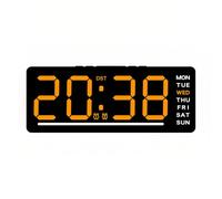 POTUBI Digital LED Alarm Clock with Night Mode Temperature Mute Snooze Dual 5 Levels of Brightness Adjustment Date Week 12/24 Hour for Living Room Home Bedside(Orange)