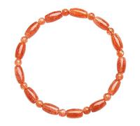 POTUBI Natural Gold Sunstone Bead Bracelet, Chic Orange Crystal Single Circle Bracelet, Jewelry Gift,6 * 10mm(about12beads)(6 * 10mm(about12beads))