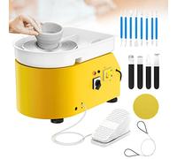Potuem Pottery Wheel 350W, Electric Pottery Wheels 25cm Turntable, Pottery Forming Machine with Foot Pedal and Removable ABS Basin, Pottery Wheel for Adults Kids Beginners DIY Clay Art, Yellow