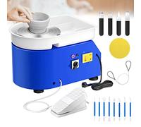 Potuem Pottery Wheel 350W, Electric Pottery Wheels 25cm Turntable, Pottery Forming Machine with Foot Pedal and Removable ABS Basin, Pottery Wheel for Adults Kids Beginners DIY Clay Art, Blue