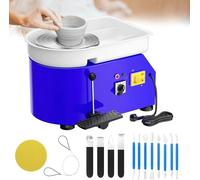 Potuem Pottery Wheel 350W, Electric Pottery Wheels 25cm Turntable, Pottery Forming Machine with Foot Pedal & Removable ABS Basin, Potters Wheel for Kids Adults Beginners DIY Clay Art, Blue