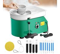 Potuem Pottery Wheel 350W, Electric Pottery Wheels 25cm Turntable, Pottery Forming Machine with Handle, Pedal and Removable ABS Basin, Pottery Wheel for Adults Kids Beginners DIY Clay Art, Green