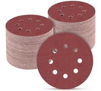 POTUINOM 100 PCS 5 Inch Sanding Discs 220 Grit, Round Hook and Loop Sandpaper for Random Orbital Sander