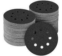 POTUINOM 100PCS 5 inch Silicon Carbide Sanding Discs 80 Grit, Wet Dry Orbital 5 Sander Hook and Loop Sandpaper Disc, Best for Metal,Automotive,Wood Polishing