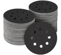 POTUINOM 100PCS 5 inch Silicon Carbide Sanding Discs, Wet Dry Orbital Sander Hook and Loop Sandpaper 120 Grit, Best for Metal, Automotive Sanding