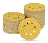 POTUINOM 80 Pack 5 Inch 8 Hole Sanding Discs, 40 Grit, Round Zirconium Corundum, for Random Orbital Sander