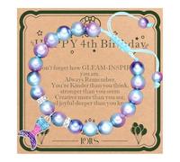 POTUS Mermaid Natural Stone Bracelet for Daughter Granddaughter Niece 4th Birthday Gift