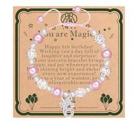 POTUS Unicorn Age 6 Bracelet Magical 6th Birthday Gift with Adjustable Size & Hypoallergenic Design