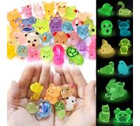 POTWPOT 30PCS Resin Animals, 30 Rare Styles No Repeat Luminous Resin Animals Mixed Glow in the Dark for Micro Landscape Fairy Garden Aquarium Dollhouse Decor (Large)