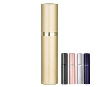 POTWPOT Perfume Atomiser, 5ML Refillable Perfume Spray Bottle Travel Size, Nano Mist, Bottom Pump, Leak Proof Cologne Dispenser for Women and Men (Golden)