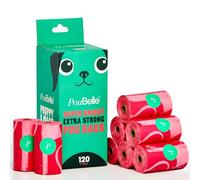 PouBelle Dog Poop Bags - Bright Pink Colour - Super Reliable - Extra Large Strong - Dog Poo Bag - Leak-Proof - Tear Resistant - Scented Dog Waste Bags - Dispenser Compatible - 8 Rolls Refill - 120