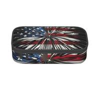Pouch For School Office Supplies American Flag Firework Big Capacity Pen Case Large Capacity Pencil Bag For Students Stationery Pouch Pencil Box Desk Organizer With Smooth Zipper Portable Pencil