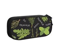 Pouch For School Office Supplies Basil Thyme Dill & Rosemary Big Capacity Pen Case Large Capacity Pencil Bag For Students Stationery Pouch Pencil Box Desk Organizer With Smooth Zipper Portable Pencil