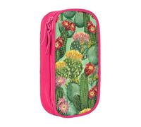 Pouch For School Office Supplies Big Capacity Cactus Floral Bloom Pen Case Large Capacity Pencil Bag For Students Stationery Pouch Pencil Box Desk Organizer With Smooth Zipper Portable Pencil