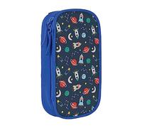Pouch For School Office Supplies Big Capacity Rocket Clipart Space Ship Pen Case Large Capacity Pencil Bag For Students Stationery Pouch Pencil Box Desk Organizer With Smooth Zipper Portable Pencil