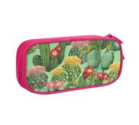 Pouch for School Office Supplies Cactus Floral Bloom Big Capacity Pen Case Large Capacity Pencil Bag for Students Stationery Pouch Pencil Box Desk Organizer with Smooth Zipper Portable Pencil