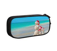 Pouch For School Office Supplies Christmas Hat By The Sea Big Capacity Pen Case Large Capacity Pencil Bag For Students Stationery Pouch Pencil Box Desk Organizer With Smooth Zipper Portable Pencil