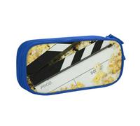 Pouch For School Office Supplies Cinema Clapboard And Popcorn Big Capacity Pen Case Large Capacity Pencil Bag For Students Stationery Pouch Pencil Box Desk Organizer With Smooth Zipper Portable Pencil