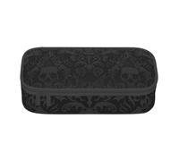 Pouch For School Office Supplies Gothic Wallpaper Skull Big Capacity Pen Case Large Capacity Pencil Bag For Students Stationery Pouch Pencil Box Desk Organizer With Smooth Zipper Portable Pencil