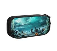 Pouch For School Office Supplies Horror Pumpkin Cemetery Big Capacity Pen Case Large Capacity Pencil Bag For Students Stationery Pouch Pencil Box Desk Organizer With Smooth Zipper Portable Pencil