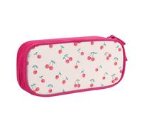 Pouch For School Office Supplies Lovely Sweet Red Cherry Big Capacity Pen Case Large Capacity Pencil Bag For Students Stationery Pouch Pencil Box Desk Organizer With Smooth Zipper Portable Pencil