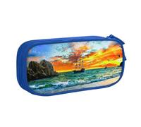 Pouch For School Office Supplies Pirate Ship In The Sunset Big Capacity Pen Case Large Capacity Pencil Bag For Students Stationery Pouch Pencil Box Desk Organizer With Smooth Zipper Portable Pencil