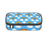 Pouch For School Office Supplies Rainbow Clouds Raindrop Big Capacity Pen Case Large Capacity Pencil Bag For Students Stationery Pouch Pencil Box Desk Organizer With Smooth Zipper Portable Pencil
