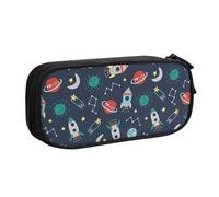 Pouch For School Office Supplies Rocket Clipart Space Ship Big Capacity Pen Case Large Capacity Pencil Bag For Students Stationery Pouch Pencil Box Desk Organizer With Smooth Zipper Portable Pencil