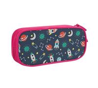 Pouch For School Office Supplies Rocket Clipart Space Ship Big Capacity Pen Case Large Capacity Pencil Bag For Students Stationery Pouch Pencil Box Desk Organizer With Smooth Zipper Portable Pencil