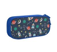 Pouch For School Office Supplies Rocket Clipart Space Ship Big Capacity Pen Case Large Capacity Pencil Bag For Students Stationery Pouch Pencil Box Desk Organizer With Smooth Zipper Portable Pencil