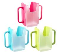 Pouch Holder No Squeeze, Telescopic No Squeeze Pouch Holder, Juice Box with Dual Handle, Foldable Portable Milk Boxes for Kids Home School Car Traveling Juice Box