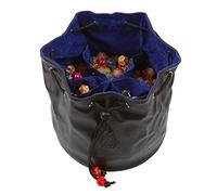 Pouch of The Endless Hoard Dice bag - Holds Over 1,000 Polyhedral Dice - Dice Storage Bag with 7 Pockets - Perfect for Bulk Dice - Black/Blue