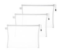 Pouch Puzzle Bag - Mesh Zipper Pouch | Document Holder Pouch | Waterproof Travel Storage Pouch | 3 Extra Large Clear Zipper Bags | Toy Storage Bag | Building Block Bag | Multipurpose Pouch | Puzzle