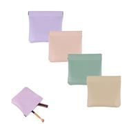 Pouchic - Personalized Snap Closure Leather Organizer Pouch, Convenient Self-Sealing Pocket Cosmetic Bag (C,3.94 * 3.94in)