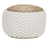 Beliani Boho Pouffe Aiza Cotton White