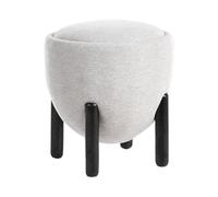 Pouffe ARCHIE Faux Linen Grey 47 cm 47 cm 48 cm