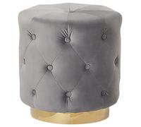 Beliani Pouffe CARROLLTON Velvet Light Grey, Grey