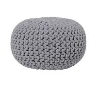 Beliani Cotton Knitted Pouffe 40 X 25 Cm Dark Grey Conrad