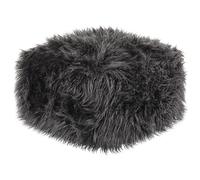 Pouffe CONROE Faux Fur Black