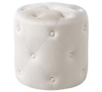 Beliani Pouffe COROLLA Velvet Off-White, White