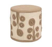Pouffe DIMAN White Jute