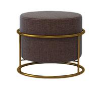 Pouffe Foot Stool Upholstered Footrest for Living Room Bedroom Office, Soft Tufted Round Leg Rest for Changing Shoes, Stylish and Comfortable