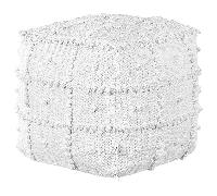 Beliani Boho Pouffe Harnai Cotton White