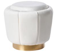 Beliani Pouffe IRVING Velvet White, White