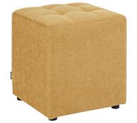 Beliani Pouffe KANSAS Fabric Yellow, Yellow