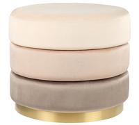 Beliani Pouffe LOUIN Velvet Beige, Cream