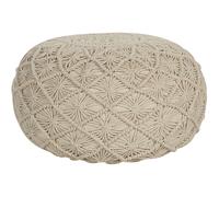 Beliani Pouffe Macramé Berkane Cotton Beige