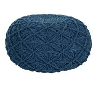 Beliani Pouffe Macramé Berkane Cotton Navy Blue